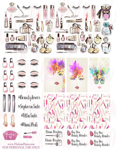 FREE Makeup and Beauty Planner Stickers