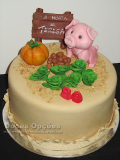 porca bolo horta agricultura aniversário