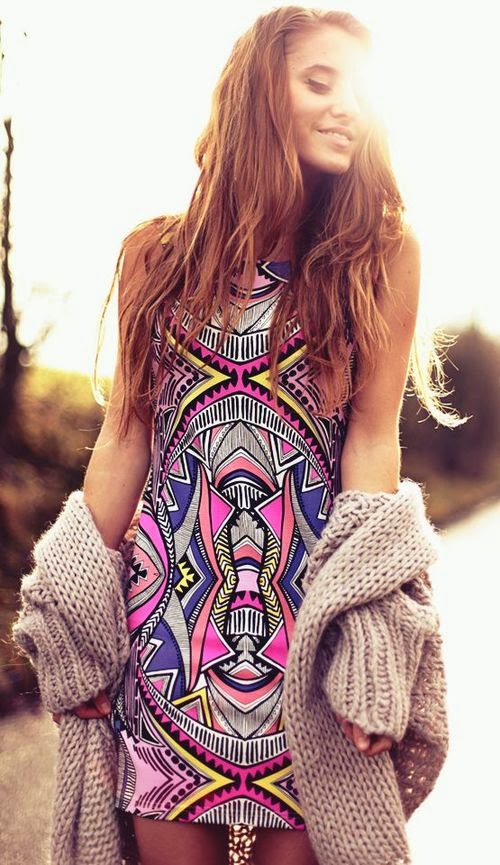 Gorgeous Tribal Print With Cardigan