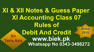 XI Accounting Class 07 Rules of debit & Credit