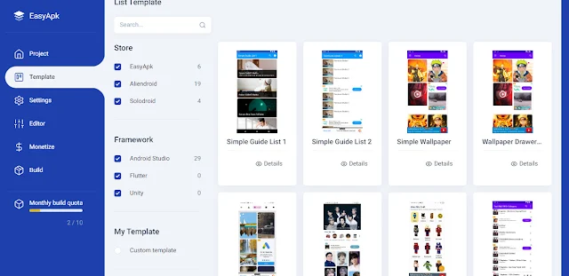 Desain Tampilan Aplikasi Template EasyApk