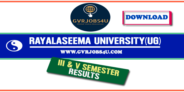 Rayalaseema University (UG) : III  & V Semester Degree Results 