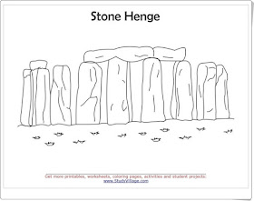 Monumentos artísticos para colorear: "Crómlech de Stone Henge"