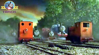 Gallant old Rheneas and Thomas the tank engine transfer yard Skarloey railway narrow gauge engines