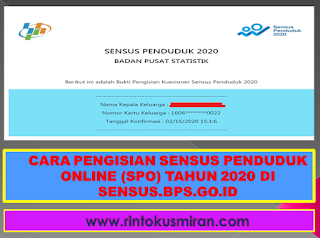 CARA PENGISIAN SENSUS PENDUDUK ONLINE (SPO) TAHUN 2020 DI SENSUS.BPS.GO.ID