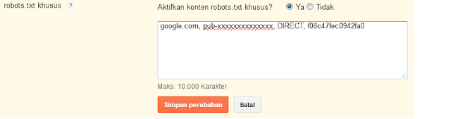  Saat aku membuka setelan blogger pada bab preference penelusuran aku melihat tab M Caranya Memasang Ads.txt atau ads.txt kustom  Pada Blog