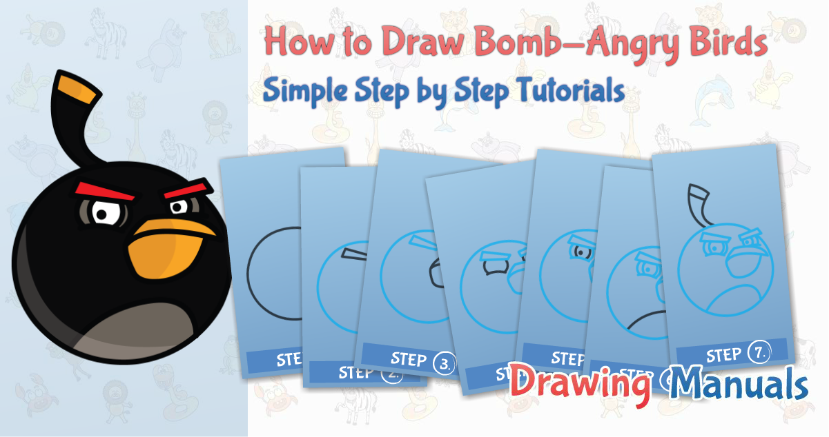    How to draw cartoons for children Angry Birds step by step 