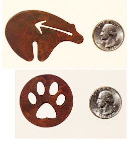 steel magnets - dog paw and heart line bear