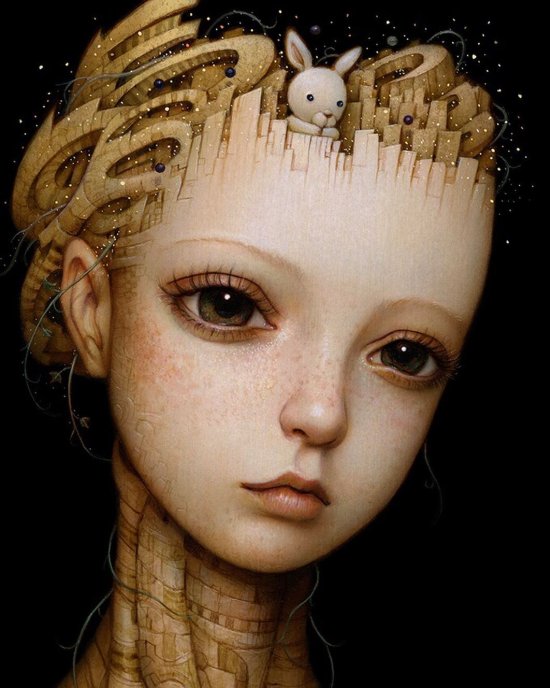 Naoto Hattori arte pinturas surreais bizarras mulheres