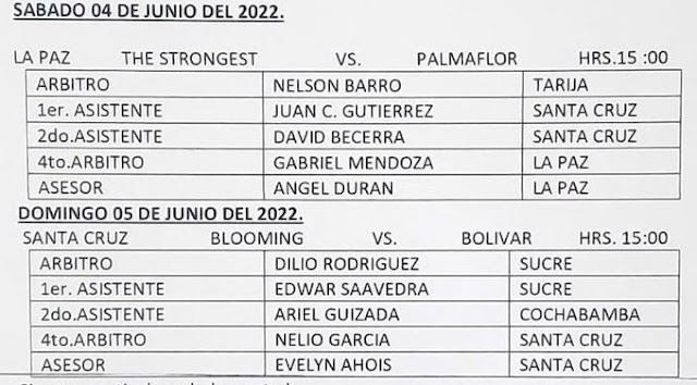 Arbitros semifinales Apertura 2022