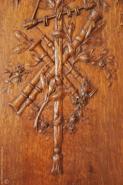 Ornamental wood carving carved on paneling | Louis XVI paneling carved | architectural woodcarving