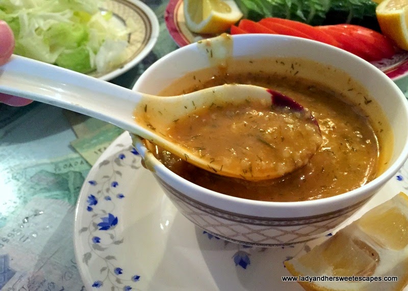 chicken soup at Ostadi Restaurant in Dubai