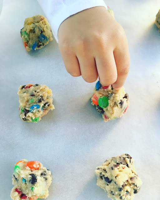 Galletas con chispas de chocolate y M&M's