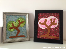 Felt button tree pictures