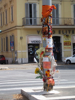 A street side memorial