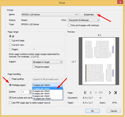 Cara Print PDF 1 Lembar 2 Halaman