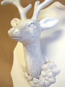 white deer head mount shabby chic