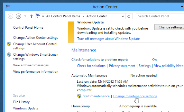 disable windows 8 automatic maintenance