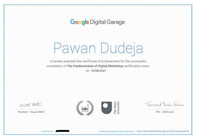 Google digital garage certificate