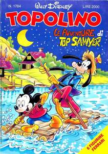 Topolino 1784 - 4 Febbraio 1990 | ISSN 1120-611X | CBR 215 dpi | Settimanale | Fumetti Classici | Universo Disney
Numero volumi : IN CORSO
Topolino apparve in Italia il 30 marzo 1930, quando sul n.13 del settimanale torinese Illustrazione del Popolo, diretto da Lorenzo Gigli, fu pubblicata la prima striscia disegnata da Ub Iwerks e intitolata Le avventure di Topolino nella giungla. Due anni dopo si ha il primo libro illustrato italiano con le sue immagini: Sua Altezza Reale il Principe Codarello e, poco più tardi, il 31 dicembre 1932, esce il primo numero di Topolino in formato giornale, edito da Nerbini.
Sulla falsariga del celebre Corriere dei Piccoli, anche Topolino si presentava ai lettori con periodicità settimanale e si apriva con una breve storia in cui le didascalie sono scritte in rima e realizzata da Giove Toppi, che divenne quindi il primo autore Disney italiano. Sul settimanale della Nerbini, comunque, trovano spazio soprattutto le strisce e le tavole realizzate da Floyd Gottfredson. In queste storie vengono anche introdotte delle didascalie in rima, scritte dal primo direttore della rivista, Paolo Lorenzini (detto Collodi Nipote in quanto nipote di Carlo Collodi), e viene anche assegnato il nome definitivo alla spalla di Topolino, ovvero quel Pippo un po' lunatico e un po' svampito che sui libri della Salani veniva ancora chiamato Medoro.
Nerbini non si era assicurato correttamente i diritti di pubblicazione: quando aveva varato la sua rivista, infatti, si era rivolto al Consorzio Cinematografico E.I.A., il distributore dei cortometraggi di Topolino, quando in realtà i diritti per le riviste erano stati dati in mano al giornalista Guglielmo Emanuel dallo stesso Disney. Per cui, per un paio di numeri, la testata passò da Topolino a Topo Lino, per poi riprendere la nota testata con il n.7. Il Topolino Giornale era formato da otto pagine e non conteneva solo storie a fumetti Disney ma anche storie non-Disney che anzi erano di solito la maggioranza delle storie presenti in un numero.
Il numero 137 del Topolino Giornale, dell'11 agosto 1935, segna il passaggio di consegne da Nerbini alla Mondadori. Il fascismo, tuttavia, causò dei problemi al giornale. Dal 1938, il Min.Cul.Pop. (Ministero della Cultura Popolare) impone alla stampa di non editare più i protagonisti del fumetto popolare americano. Il solo Topolino è risparmiato, e così il suo logo e il suo personaggio possono continuare ad esistere nelle edicole italiane, ma in piena seconda guerra mondiale, a partire dal n.476 del 27 gennaio 1942, anche il settimanale è costretto a cedere alle restrizioni. Lo sostituisce Tuffolino, un ragazzetto dalle medesime caratteristiche fisiche, disegnato dal grande illustratore Pierlorenzo De Vita. Con la fine del fascismo, le avventure di Topolino poterono di nuovo essere pubblicate.
Alla fine degli anni quaranta, però, i giornali a fumetti che pubblicavano storie a puntate di non più di due tavole ad episodio erano irrimediabilmente in crisi, e così lo stesso Topolino, le cui vendite erano di gran lunga calate rispetto al periodo d'oro. Mondadori, però, non poteva rinunciare alla rivista da edicola per non perdere i ricchi diritti delle pubblicazioni da libreria, così decise un doloroso ma necessario cambio di formato e periodicità. Nel 1949 nasce così il periodico a fumetti Topolino formato libretto, all'inizio con cadenza mensile, quindi quindicinale e, infine, settimanale, fino a giungere a oggi al suo sessantesimo anniversario e con oltre 3000 numeri usciti, ricchi di storie tra le più famose, con autori da Carl Barks a Romano Scarpa, da Floyd Gottfredson a Giovan Battista Carpi e così via.