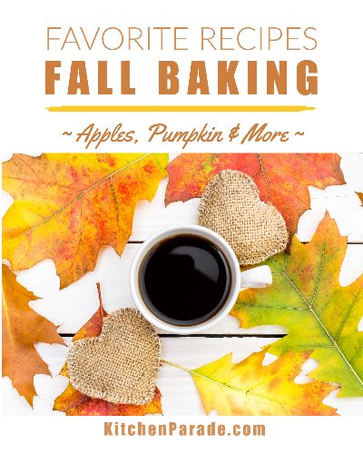 Fall Baking, another recipe collection ♥ KitchenParade.com. Favorite recipes for autumn, quick breads, cakes, cookies, muffins, cornbread and more.