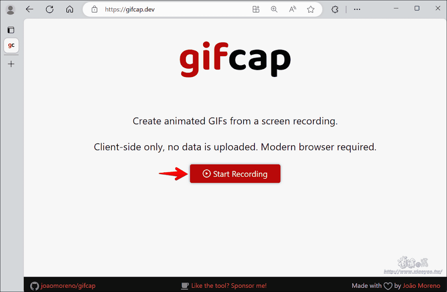 gifcap 線上錄製 GIF 動圖
