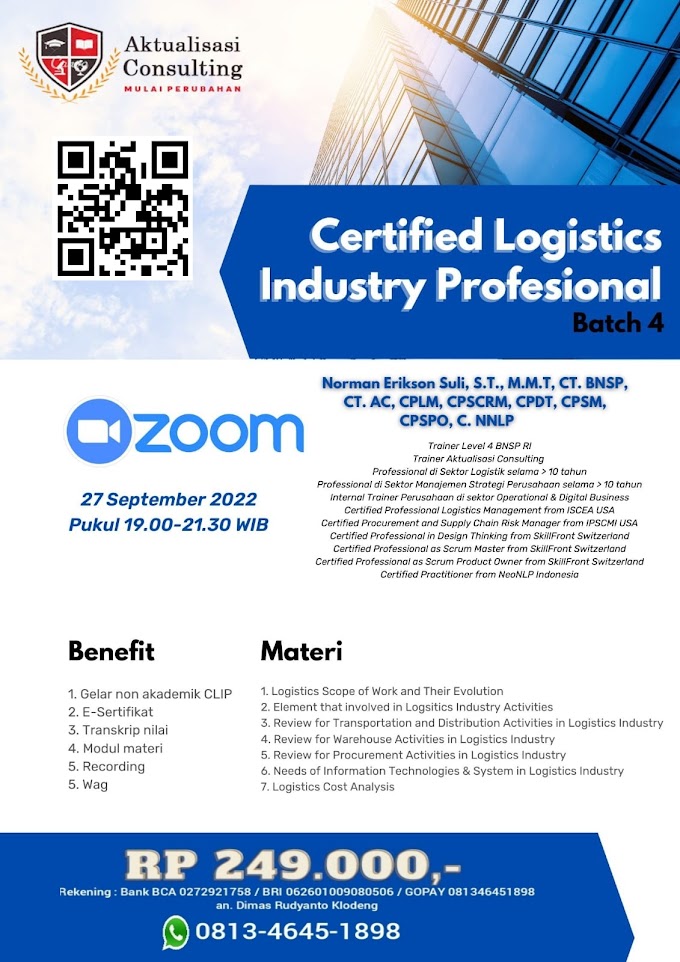 WA.0813-4645-1898 | Certified Logistics Industry Profesional (CLIP) 27 September 2022