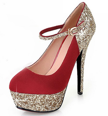  Tailor made Exeter Charming Women Red Glietter Heels Pumps ItemCode:11064986