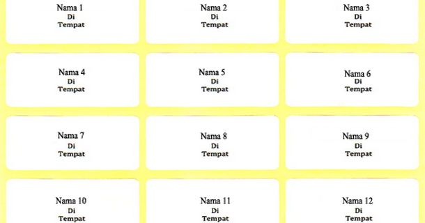 Template Format Label Undangan 103 untuk Membuat Label 