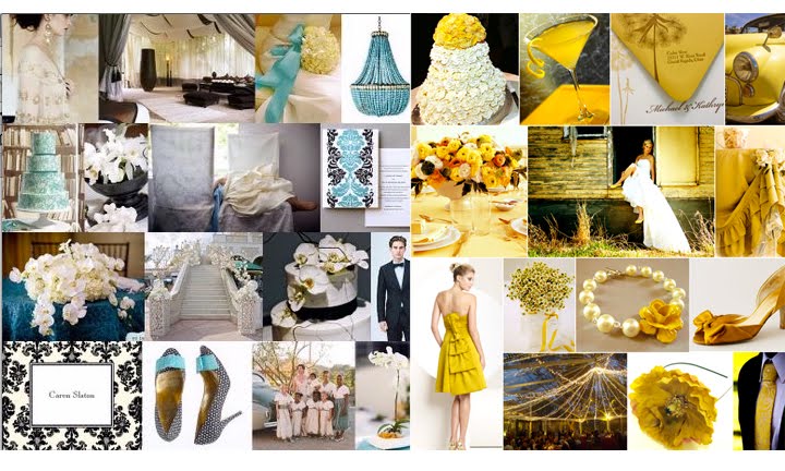 turquoise and yellow wedding