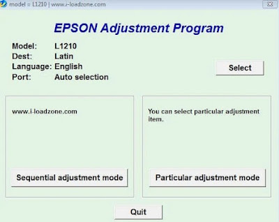 Resetter Epson L1210 L3260 Adjustment Program