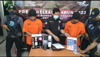 BNN Kota Kediri Berhasil Amankan 2 Pemuda, diduga Memiliki Narkoba Jenis Sabu-Sabu