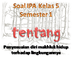  Soal ulangan berikut ini ialah pola latihan Soal Ulangan IPA Kelas 5 Semeter 1 tentang Penyesuaian diri makhluk hidup kepada lingkungannya