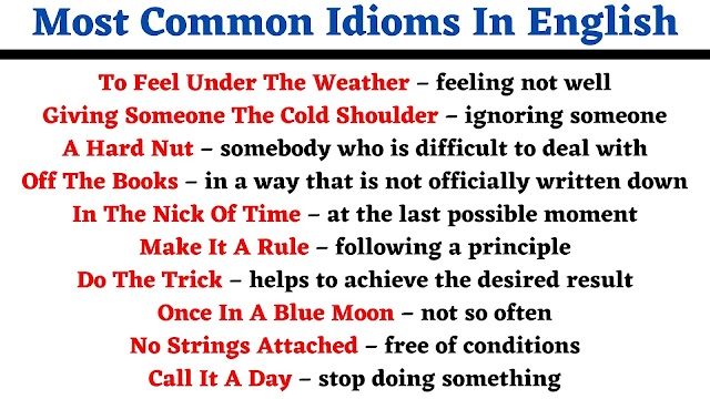 Most Common Idioms In English - English Seeker