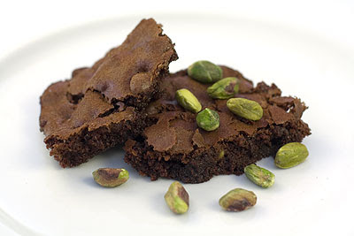 Chocolate & Pistachio Brownies from Michelle at Greedy Gourmet