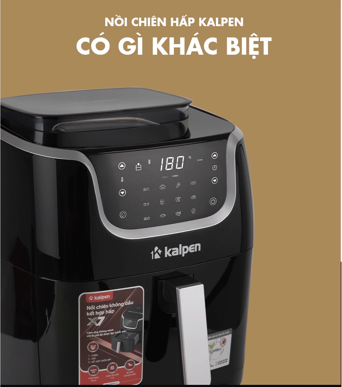 Nồi Chiên Không Dầu Hơi Nước Kalpen X7