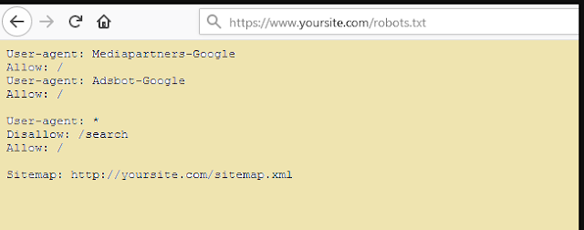 Example of robots txt file