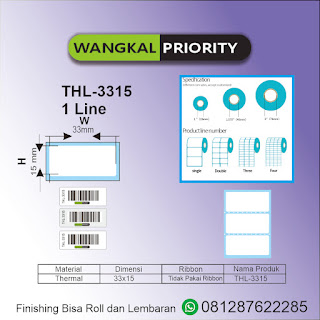 Label Barcode Blank THL3315 Wangkal Priority