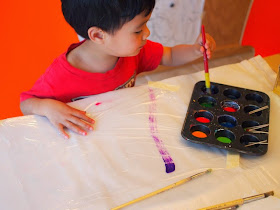 painting sun catchers with preschoolers- easy and fun kid art