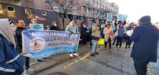Haineros exigen construcción acueducto durante una protesta en el Bronx
