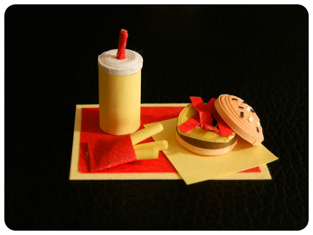 Miniature Quilled Hamburgers