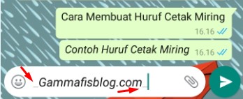 3. Mengubah Style Font WhatsApp Menjadi Huruf Miring (Italic)