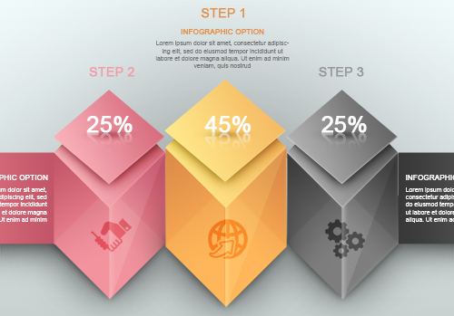 Free PSD Modern Infographic Colorful Cube