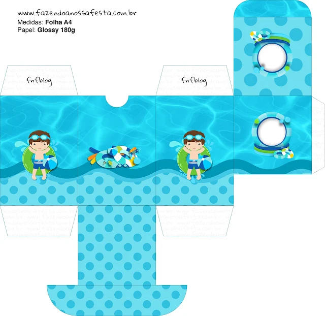 Boy in Pool: Free Printables Boxes.