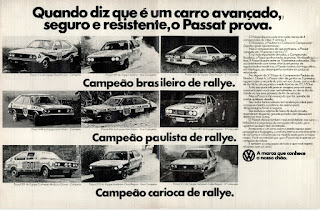 propaganda Rallye - VW Passat - 1976; propaganda Volkswagen - 1976; vw anos 70; carros Volkswagen década de 70; anos 70; carro antigo Volks; década de 70; Oswaldo Hernandez; Passat 76; Campeonato Rallye década de 70