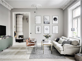 Decoración escandinava en tonos grises para un mini apartamento