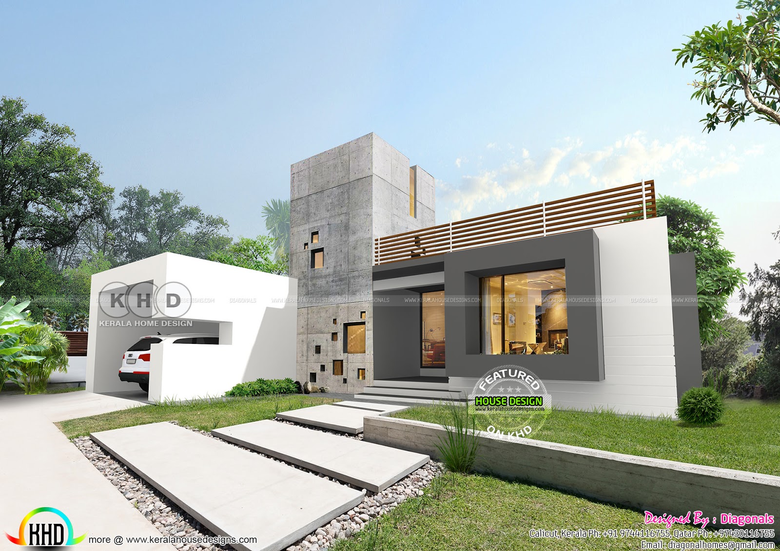 Exact single  floor  contemporary  home  Kerala home  design  