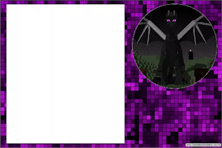 Ender Dragon Minecraft: Invitaciones para Imprimir Gratis. 