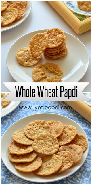 Whole Wheat Papdi | How to Make Whole Wheat Papdi. The recipe of whole wheat papdi I am sharing here is 100% maida/refined flour free.