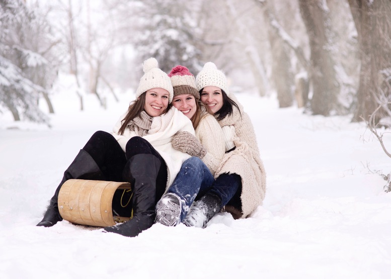 women girls snow toboggan Nature Always Attract Me towards snow